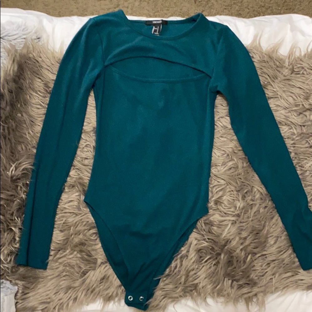 Emerald green body suit | Forever 21